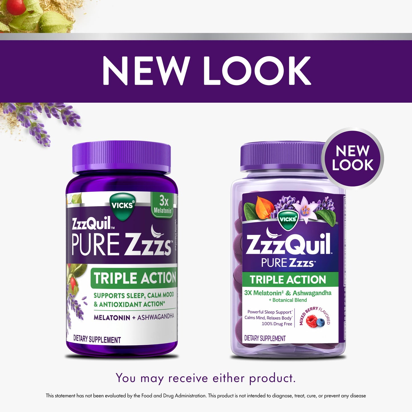 ZzzQuil PURE Zzzs Triple Action Melatonin Gummies 90 Count