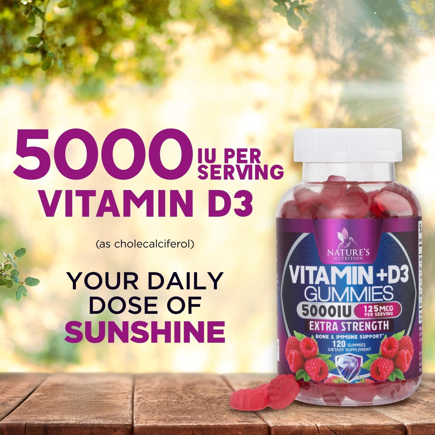 Nature's Nutrition Vitamin D3 Gummies 120 Gummies