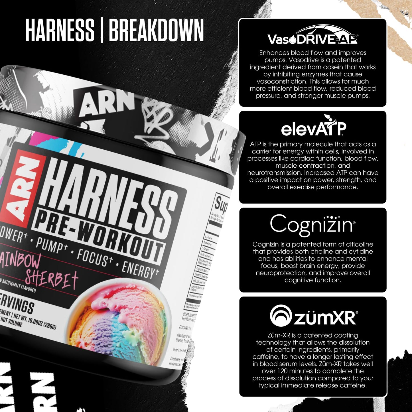 Arms Race Nutrition Harness Pre-Workout Powder 10.23 Ounce