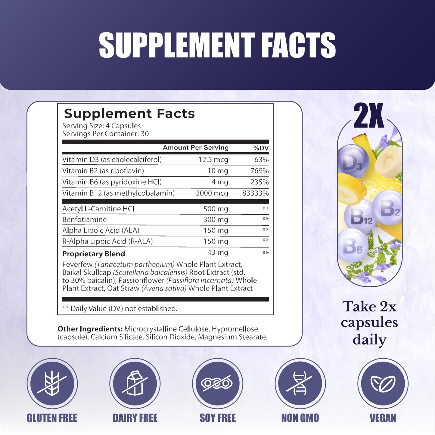 NATION HEALTH MD N-Balance 8 Nerve Support Supplement ALA & R-ALA 120 Capsules