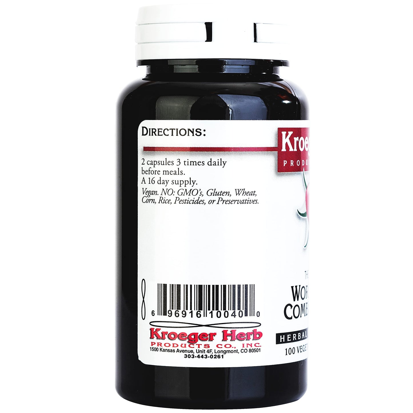 Kroeger Herb Products Wormwood Combination Capsules 100 Count