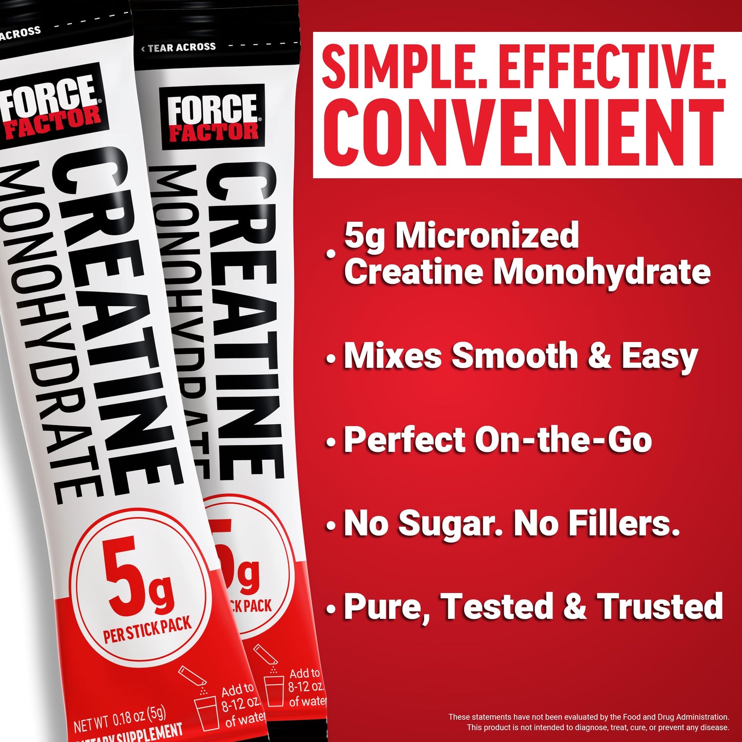 Force Factor Creatine Monohydrate Powder, 30 Packets