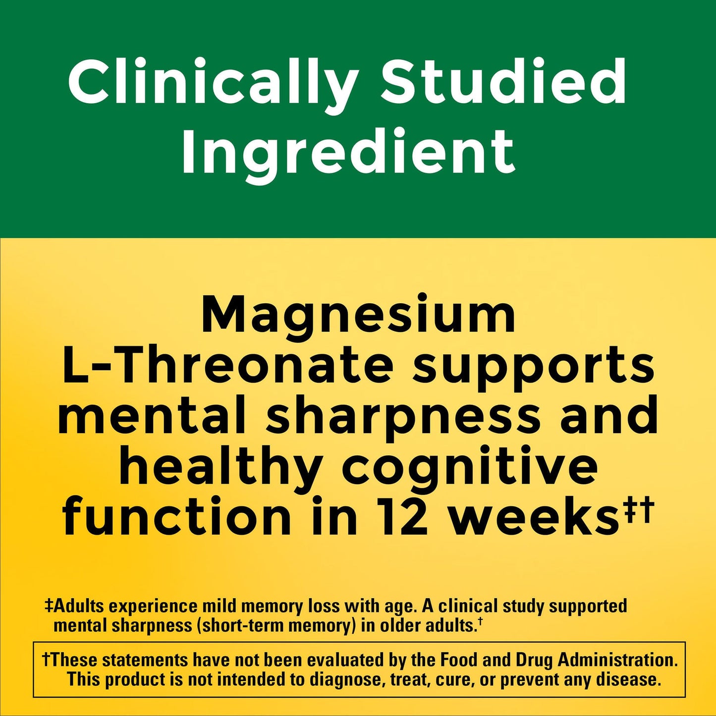 Nature Made Magnesium L-Threonate with Vitamin C & Vitamin D3, 180 Capsules