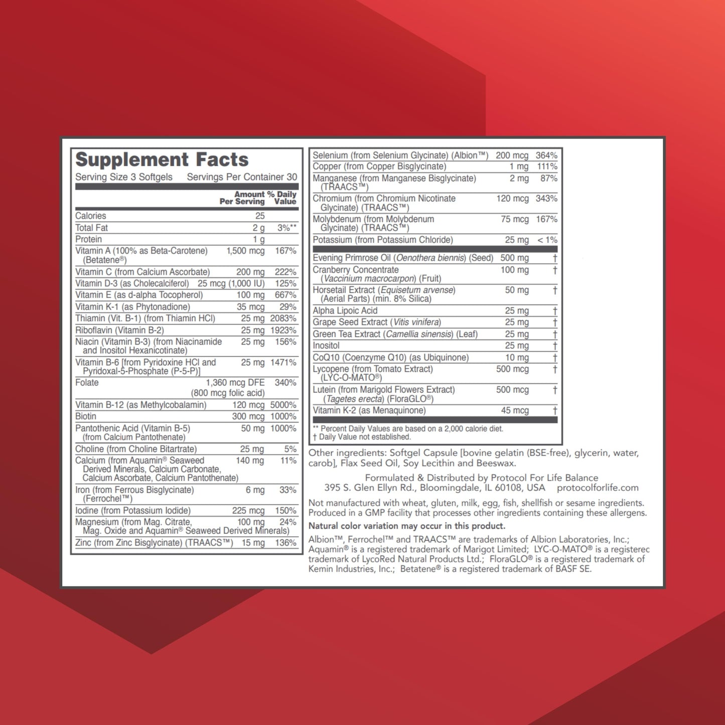 Protocol for Life Balance Ortho Multi Softgels 90