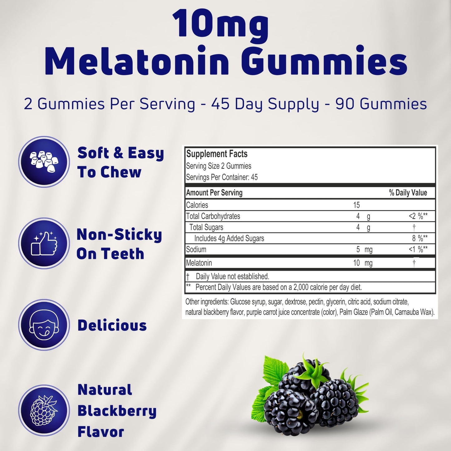 NUELATION Melatonin 10 mg Gummies for Adults, 90 Count