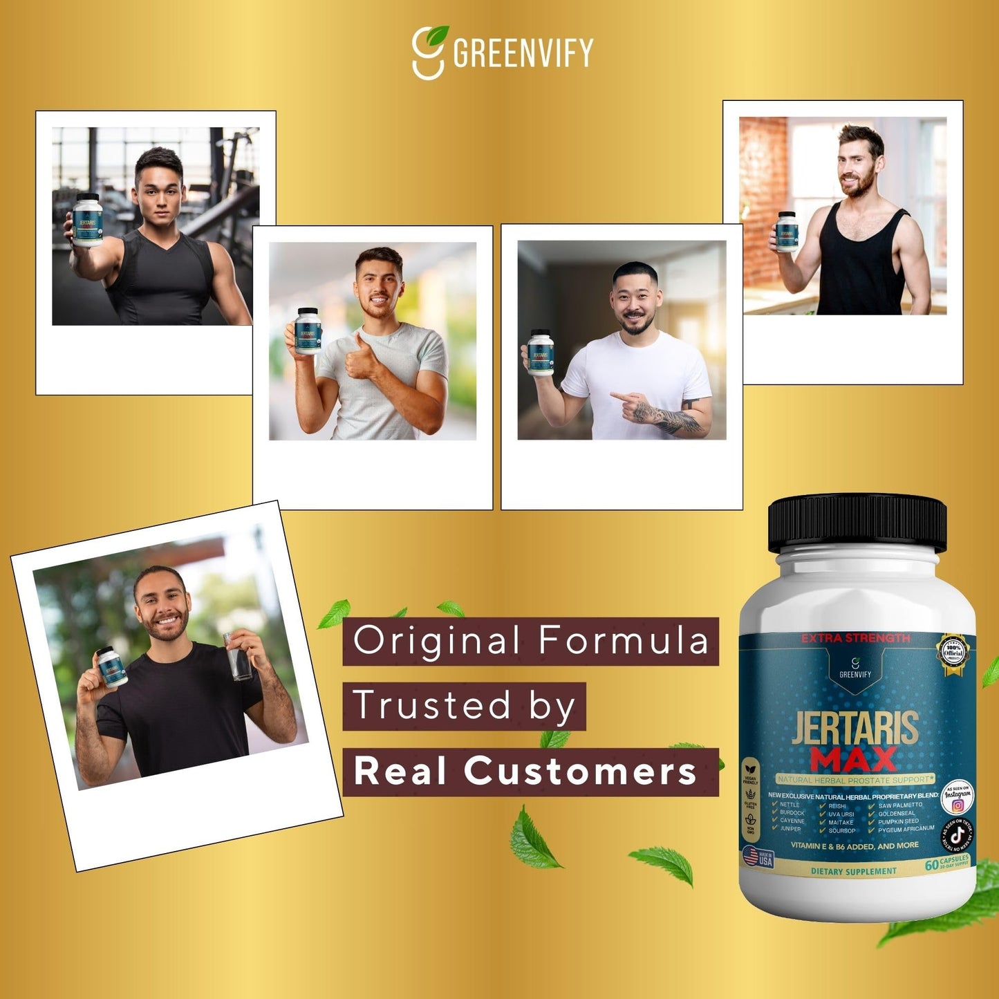 GREENVIFY Jertaris Max Extra Strength Prostate Support Capsule, 60 Count