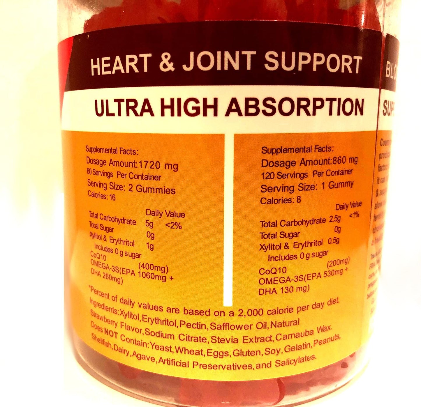 FIT EXTEND CoQ10 Gummies 400 mg with Omega-3 Fish Oil, Ubiquinol, Strawberry Sugar Free, High Absorption, 120 Count