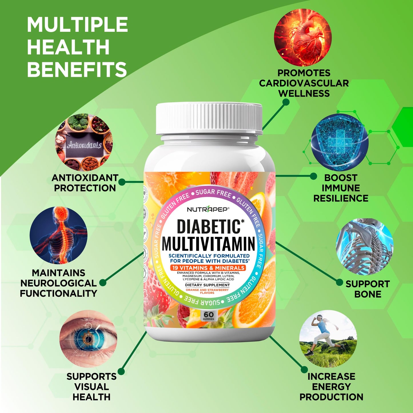 NutraPep Premium Multivitamin Gummies 60 Count