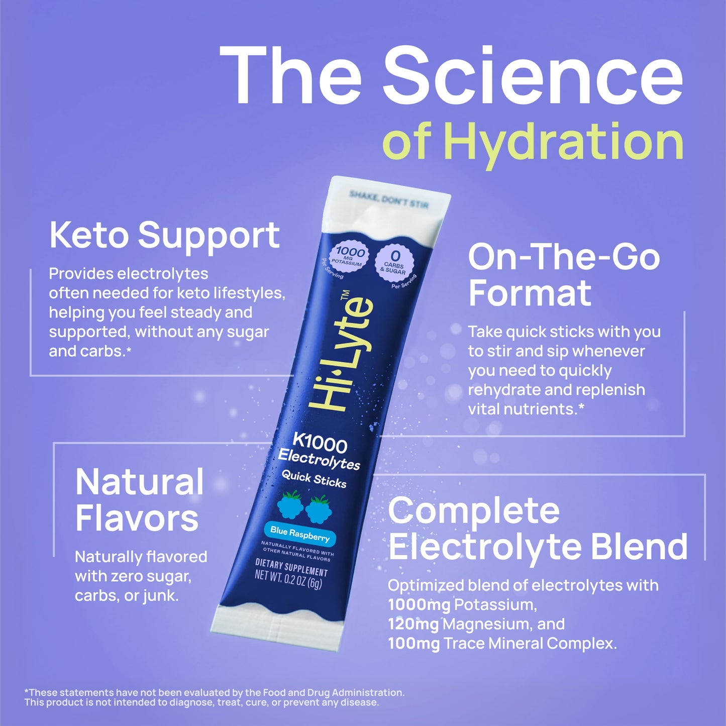 Hi-Lyte K1000 Electrolytes Quick Sticks Powder 6.3