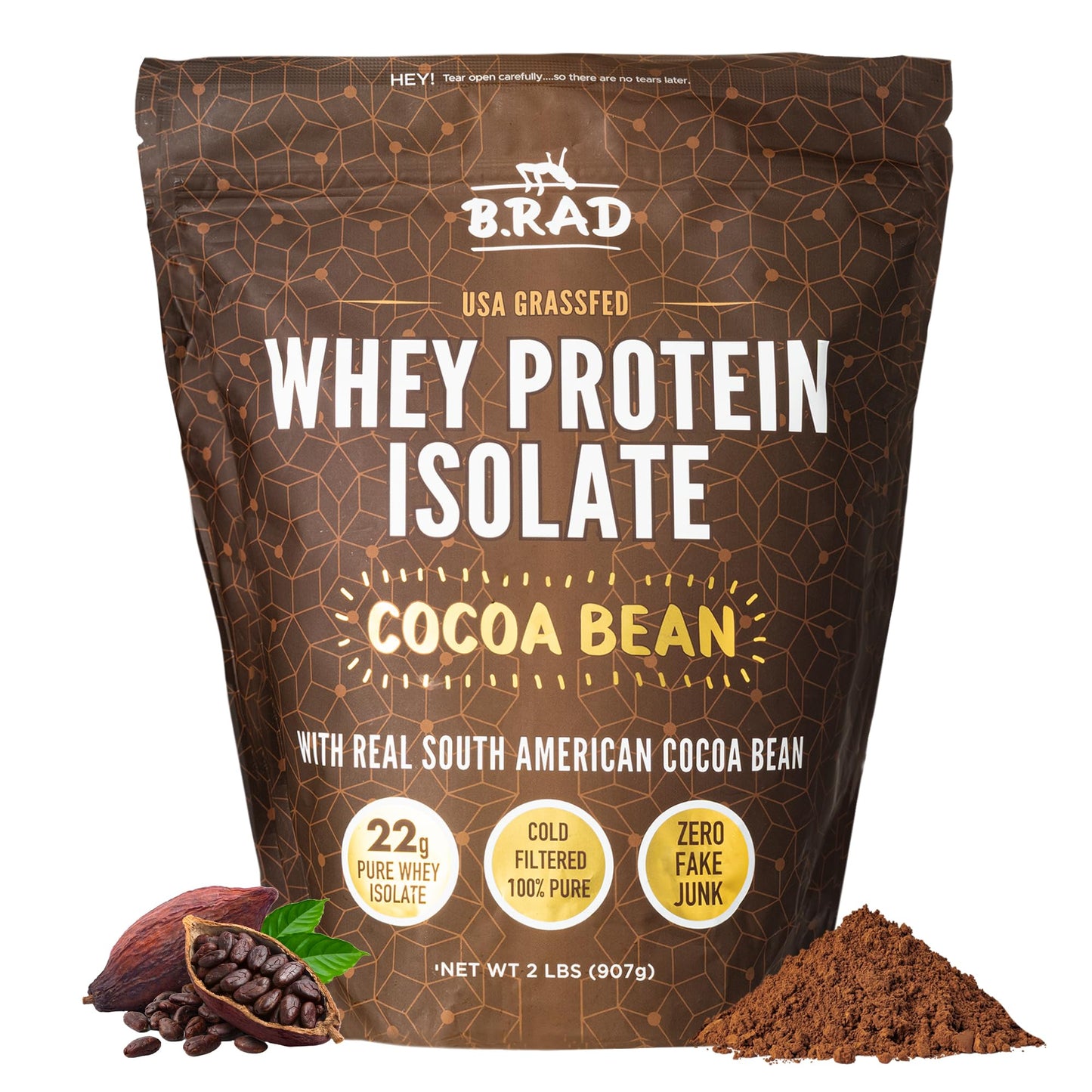 B.rad Grass Fed Whey Protein Isolate Powder 2 Pounds