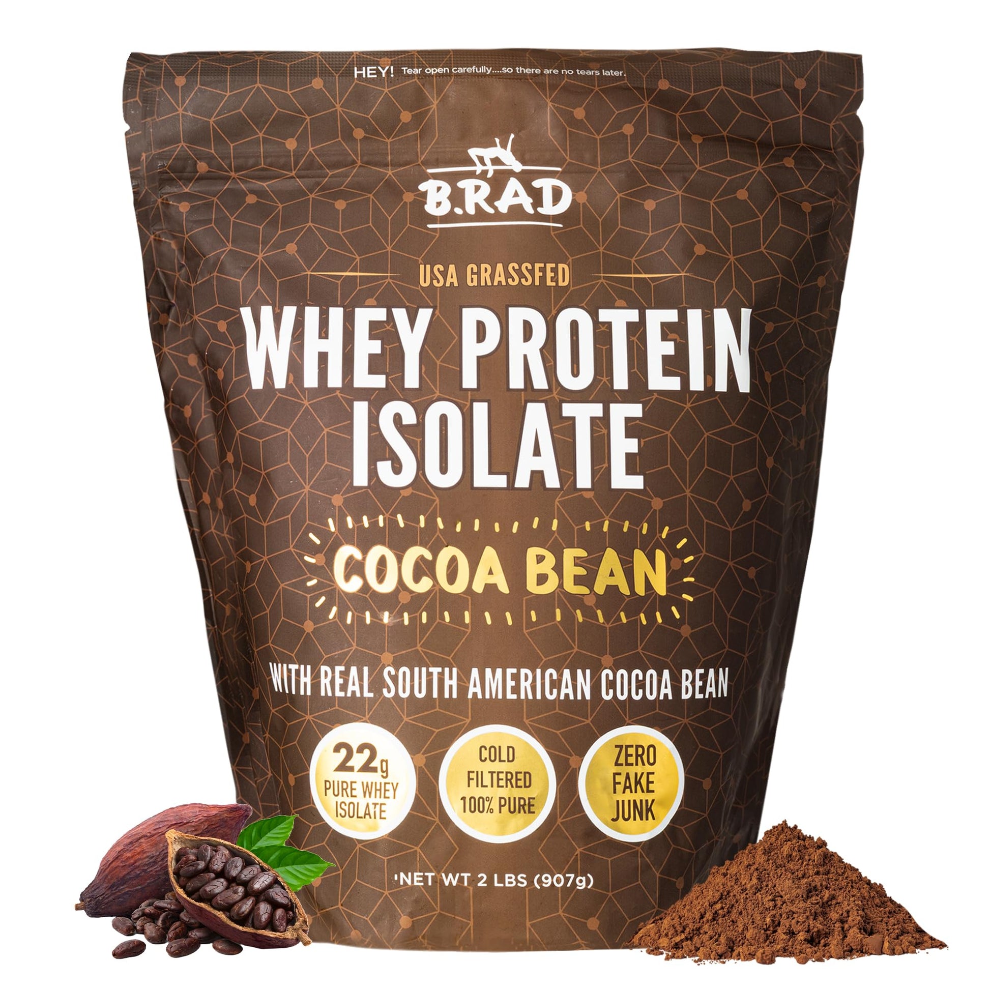 B.rad Grass Fed Whey Protein Isolate Powder 2 Pounds