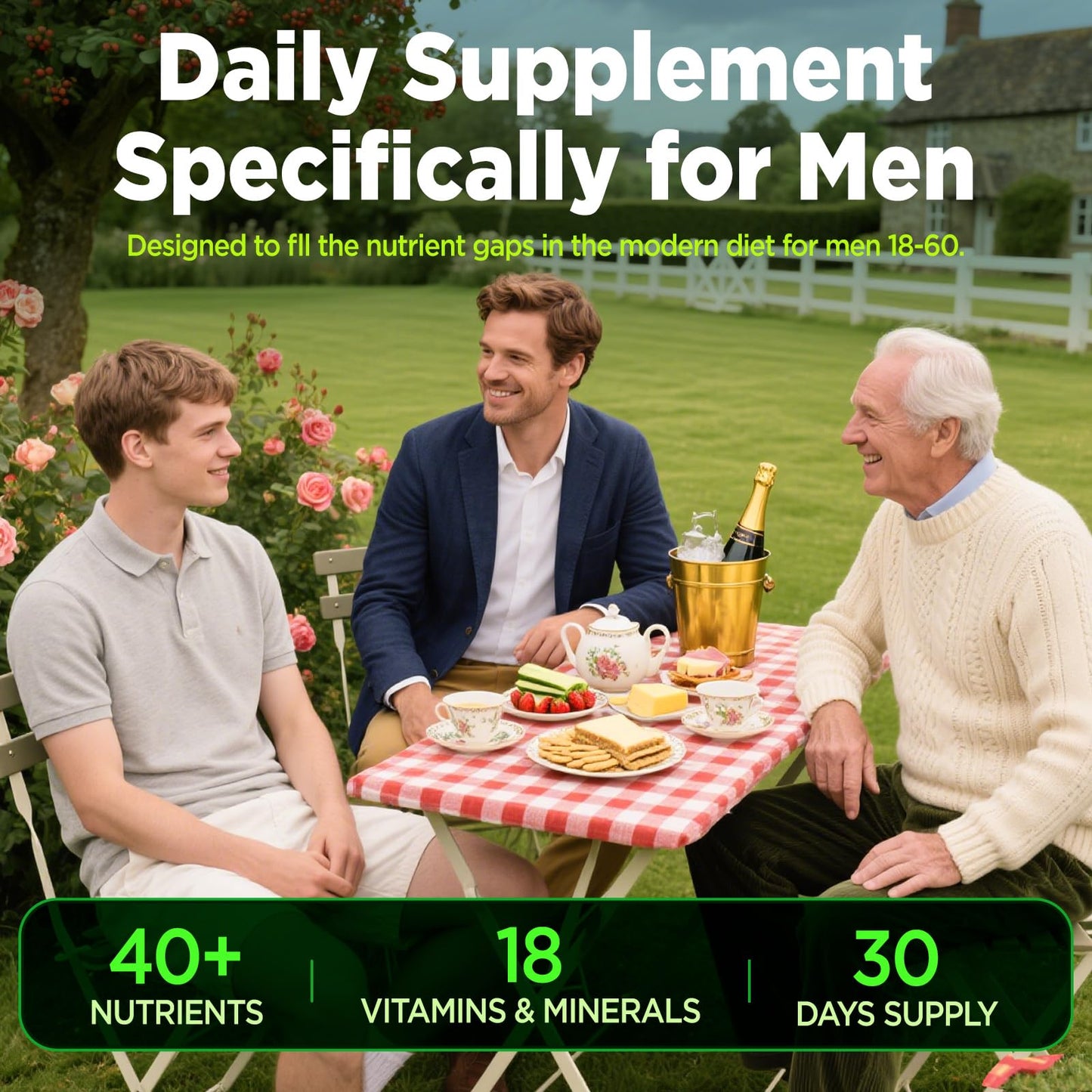 NATISLAND Methylated Multivitamin for Men Gummies 60 Count