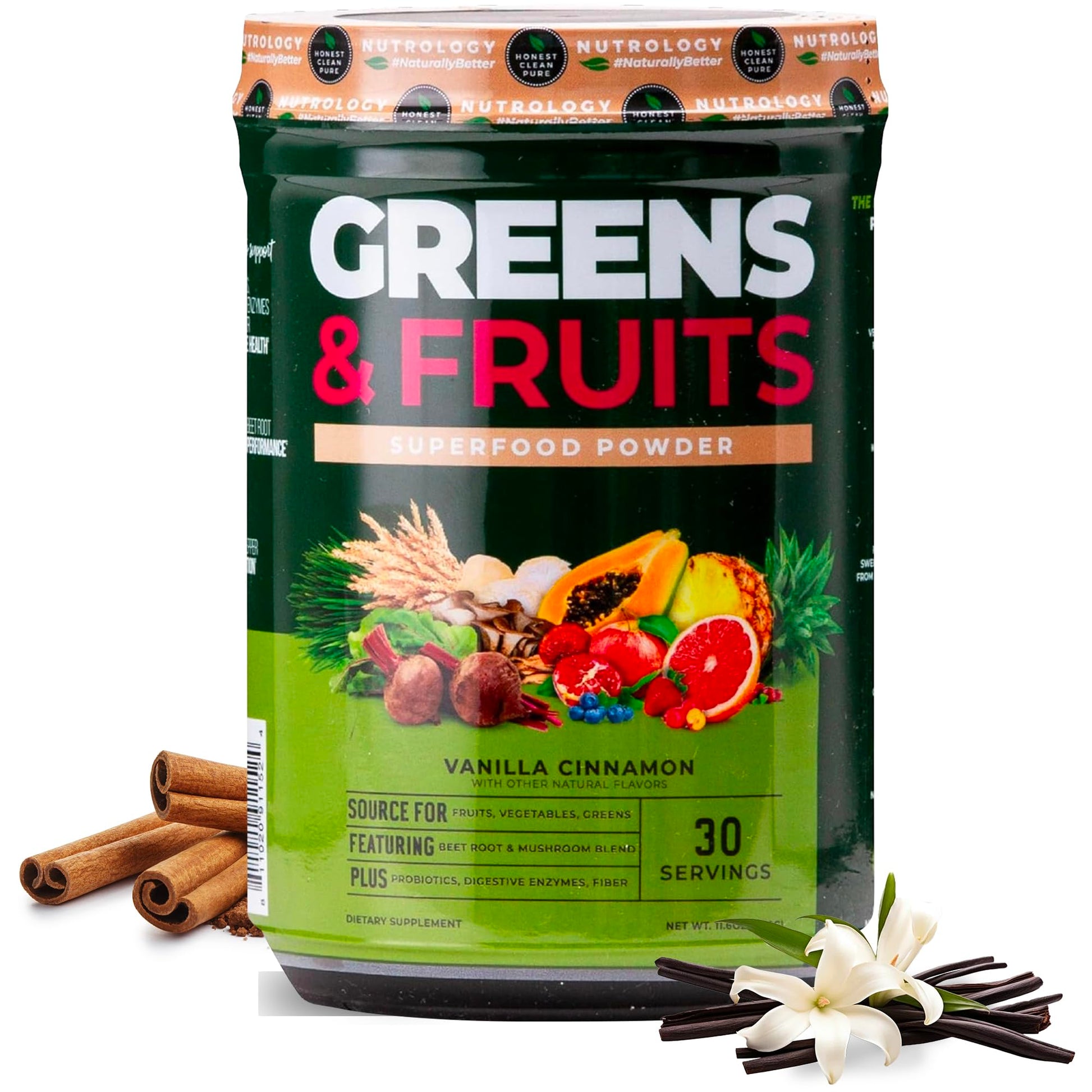 Nutrology Greens & Fruits Powder, 11.4 oz