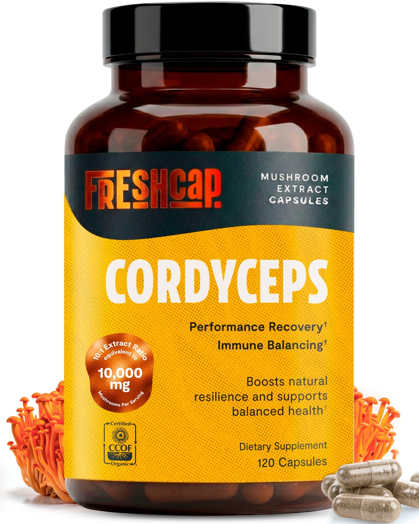 FreshCap Mushrooms Cordyceps Capsules 120 Count