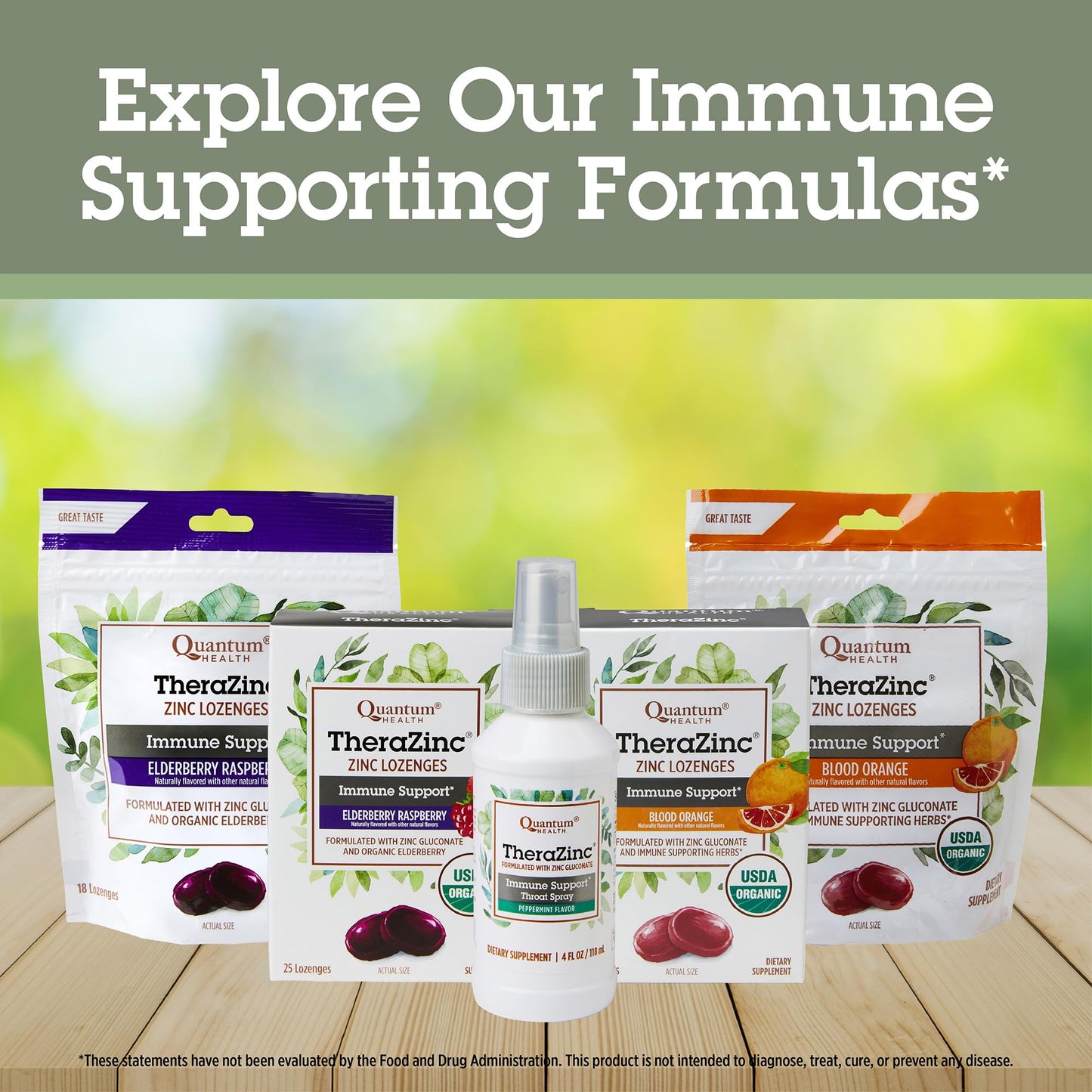 Quantum TheraZinc Organic Zinc Lozenges with Elderberry & Honey, 25 Lozenges