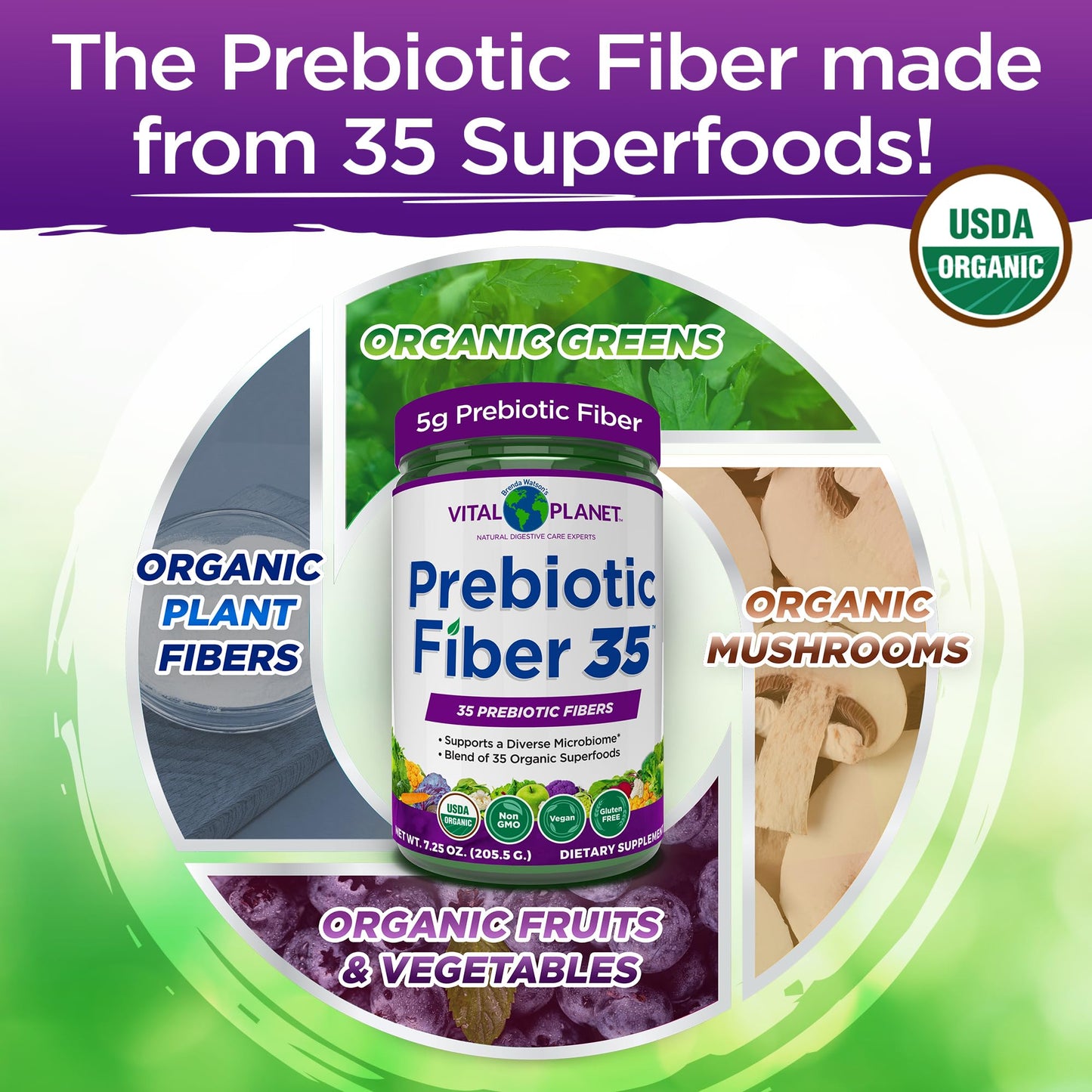 Vital Planet Fiber 35 Powder, 6.77 oz