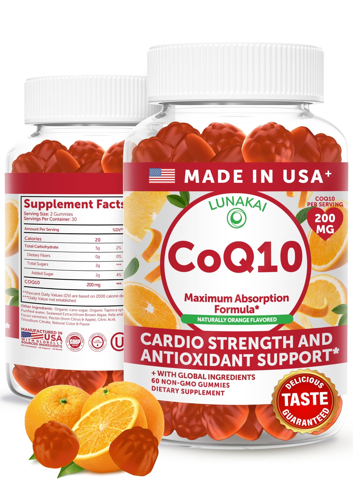 Lunakai CoQ10 Gummies 200mg, 60 Count