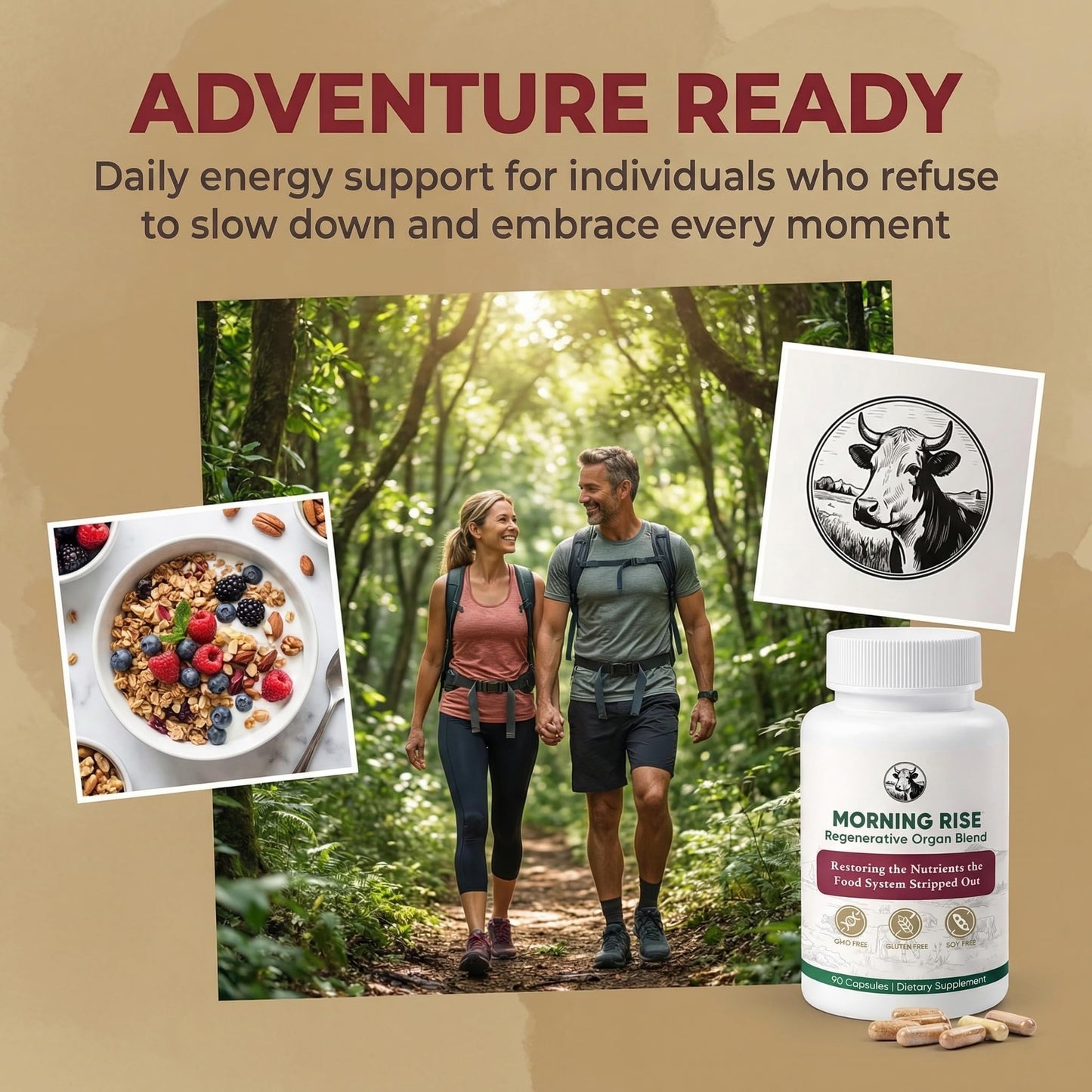 MORNING RISE Regenerative Beef Organ Blend 90 Capsules