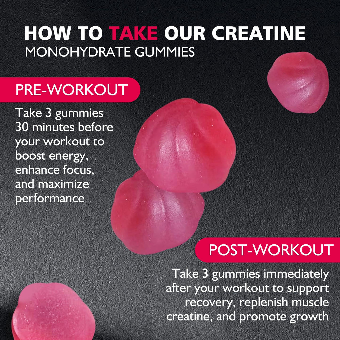 BEAST BITES Nutrition Creatine Monohydrate Gummies, 135 Count