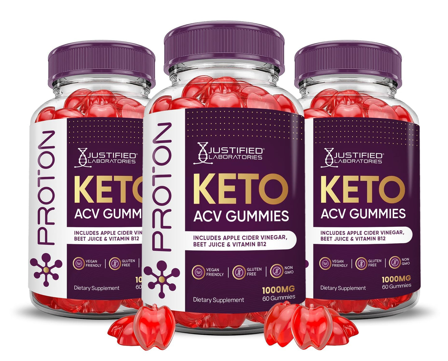 Justified Laboratories Proton Keto ACV 1000 mg 180 Gummies