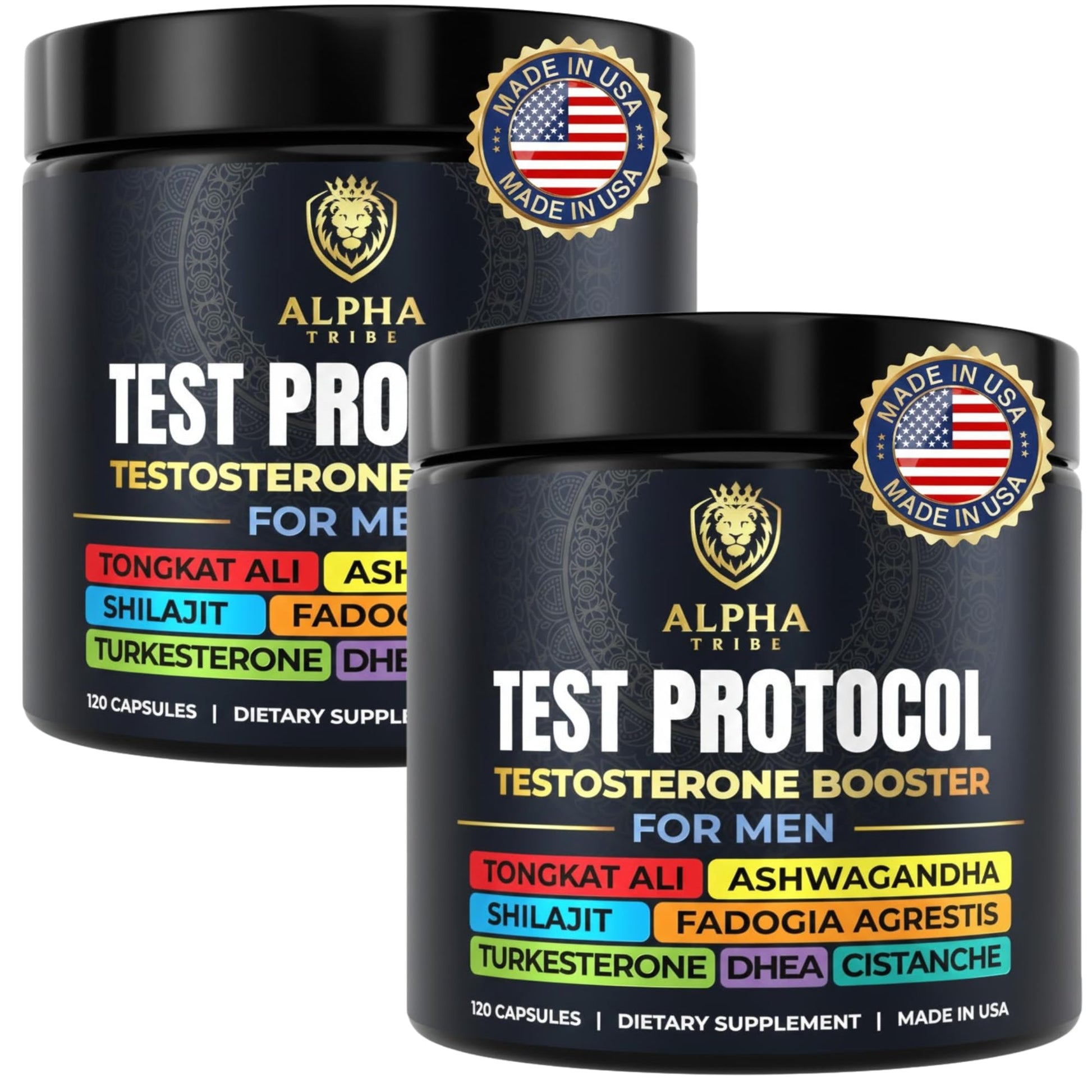 Alpha Tribe Test Protocol - Elite Natural Testosterone for Men 480 Capsules