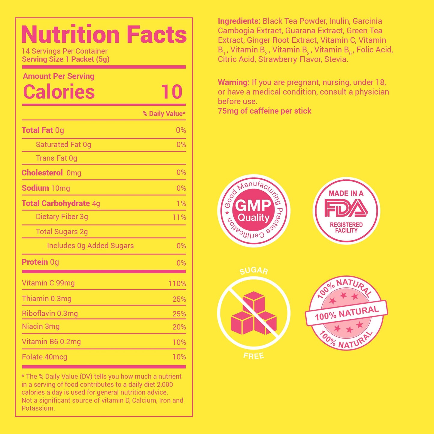 SkinnyBoost Skinny Teas Energizing Daytime Tea Sticks Powder 14 Count