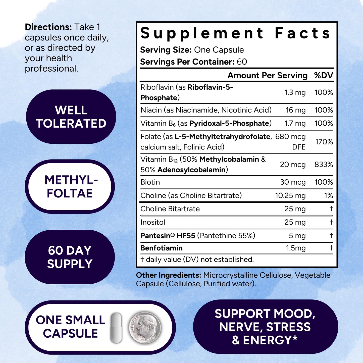 Potent Nutri Low Dose B-Complex Capsule, 60 Capsules