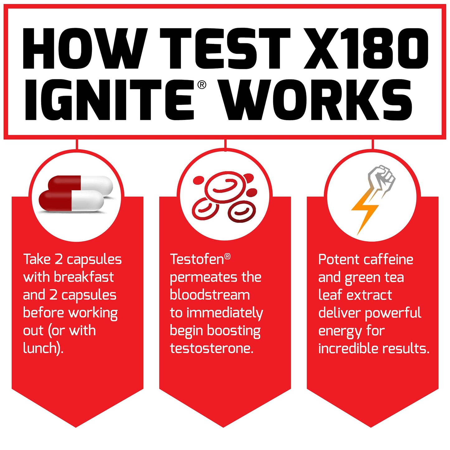 Force Factor Test X180 Ignite Capsules 240 Count
