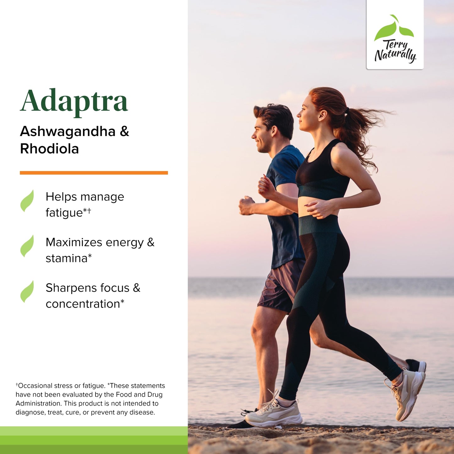 Terry Naturally Adaptra Ashwagandha with Rhodiola Rosea Capsule, 120 Capsules