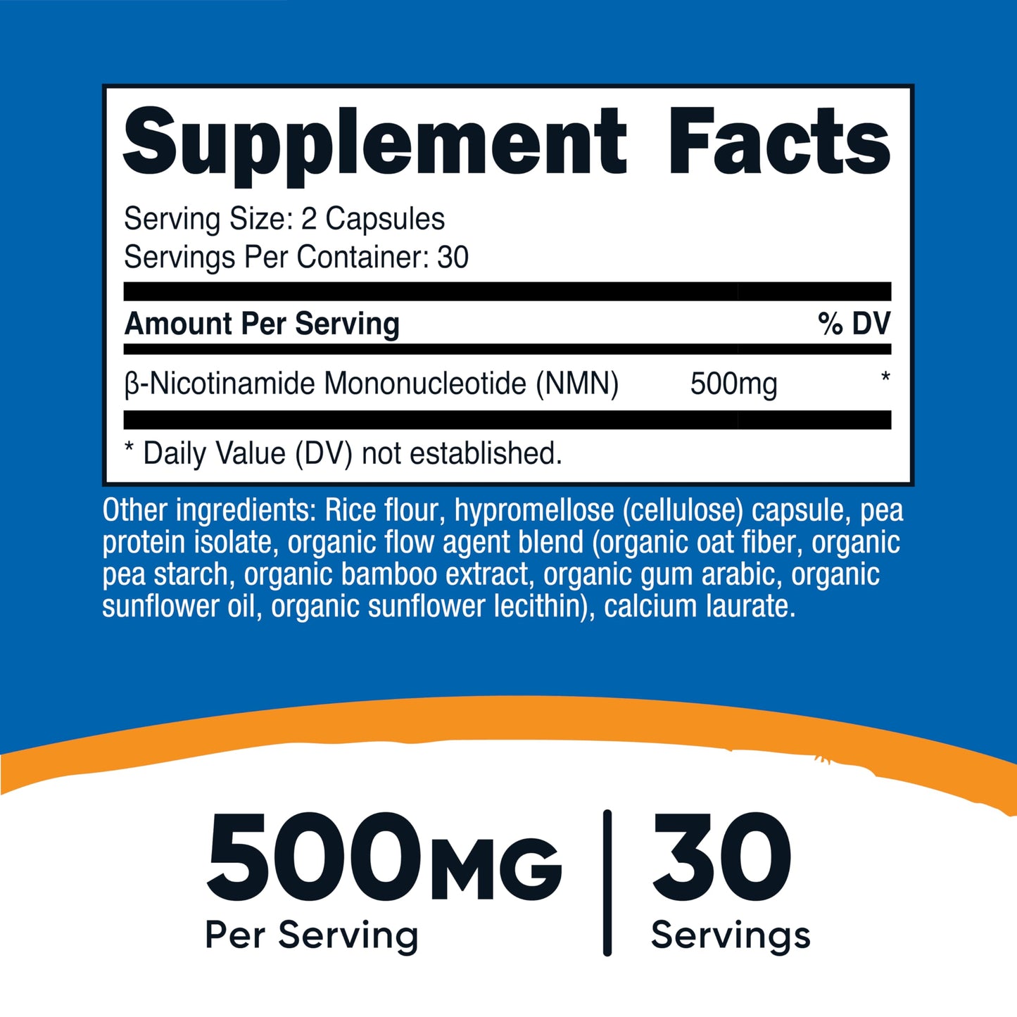 Nutricost NMN (Nicotinamide Mononucleotide) 500mg Capsules 60