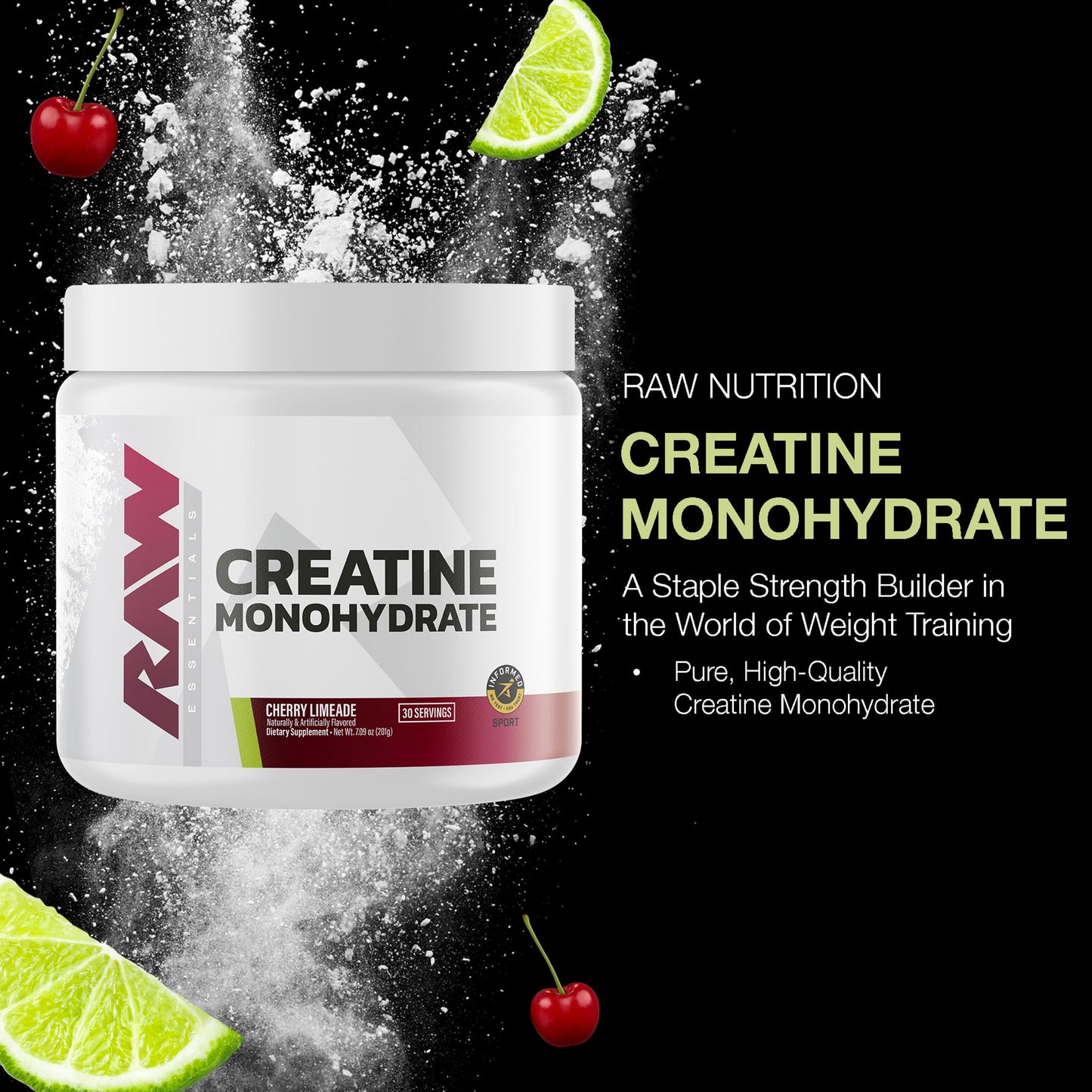 RAW Creatine Monohydrate Powder 11.82 Ounce