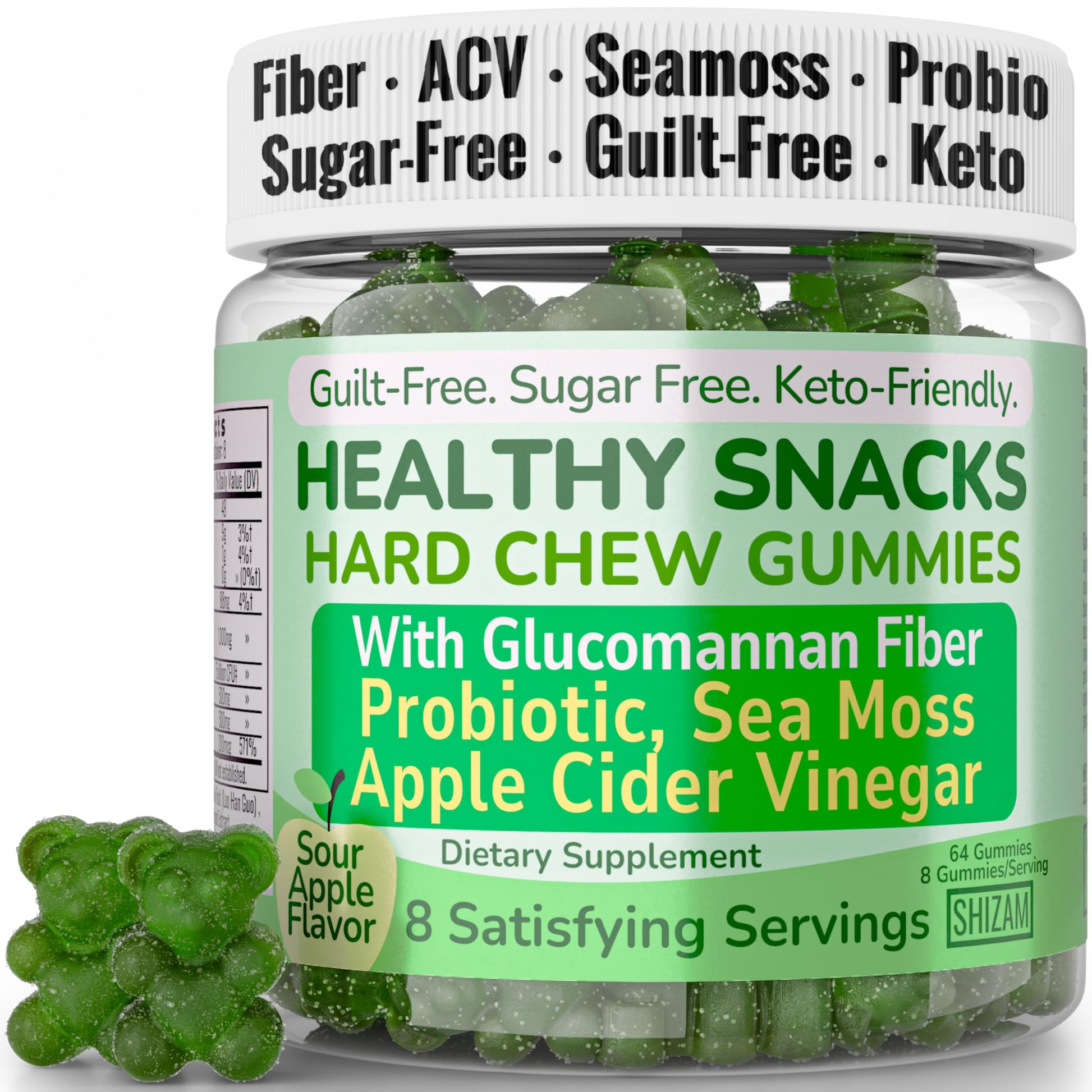 SHIZAM High-Fiber Keto Snacks Gummy, 64 Count