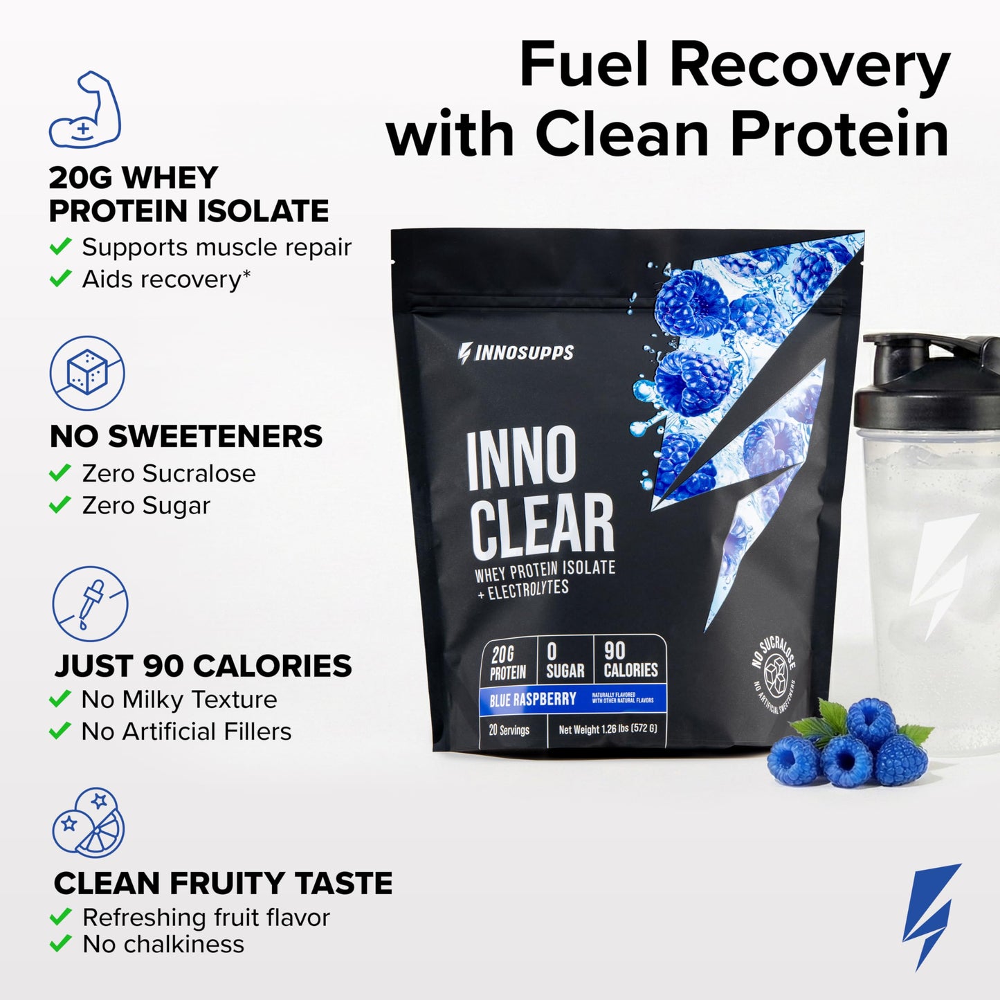 InnoSupps Clear Whey Protein Powder 1.24 Pound