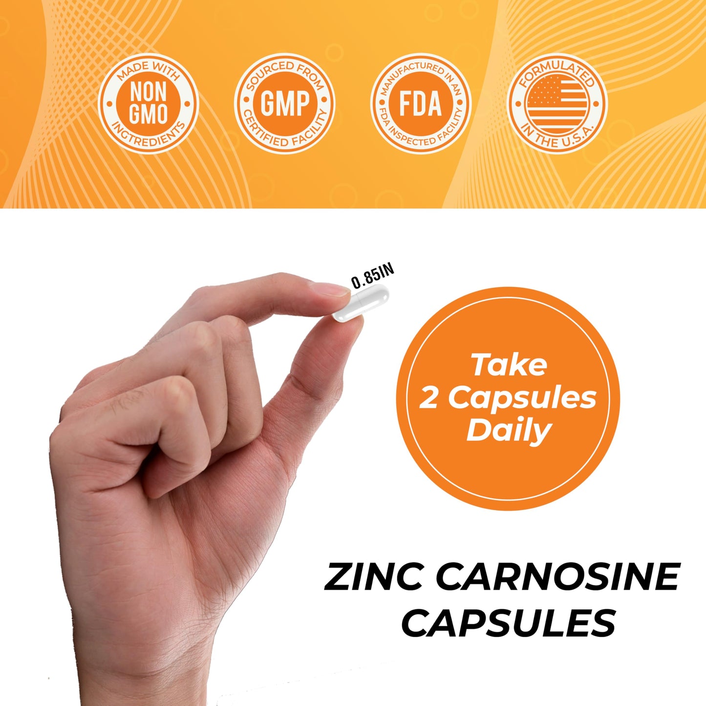 Leaping Lynx Zinc Carnosine 86 mg – Clinically Studied Zinc + L-Carnosine Complex for Gut Lining & Stomach Support Capsule, 120 Count