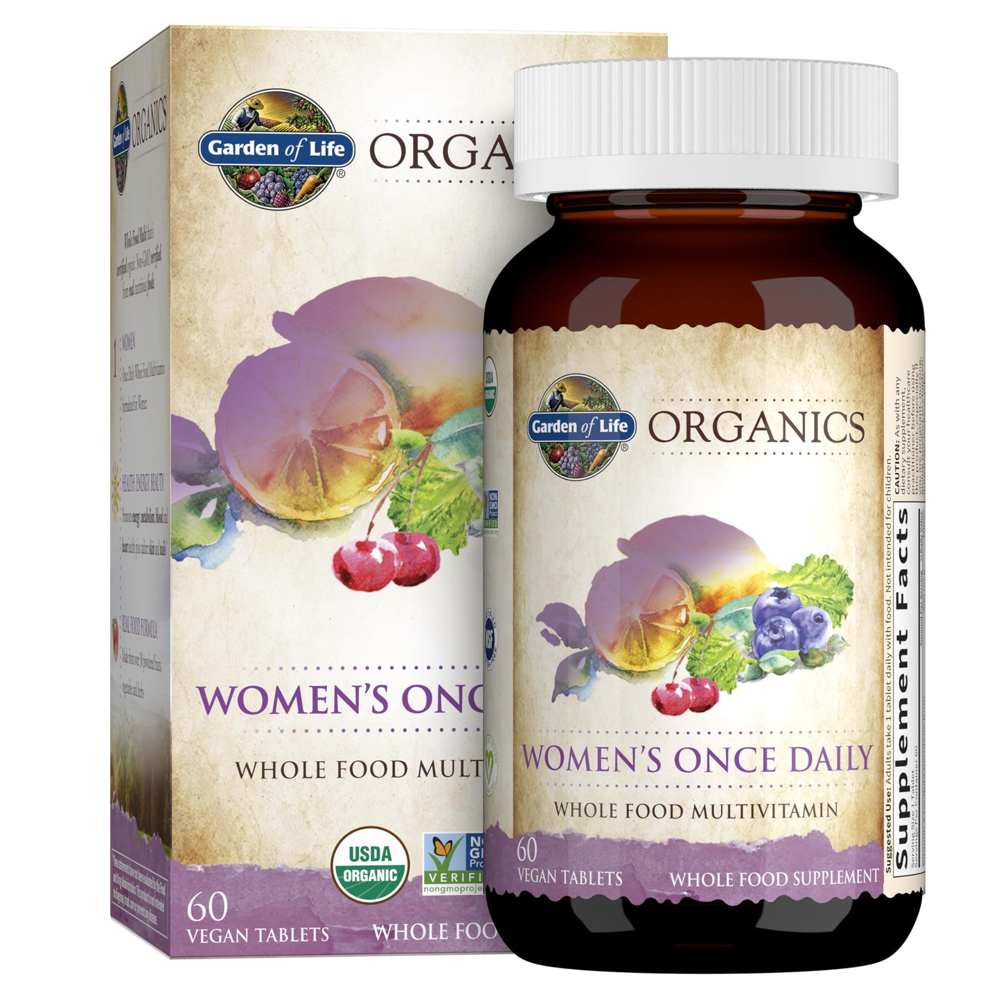 Garden of Life Organics Multivitamin for Women, 60 Tablets