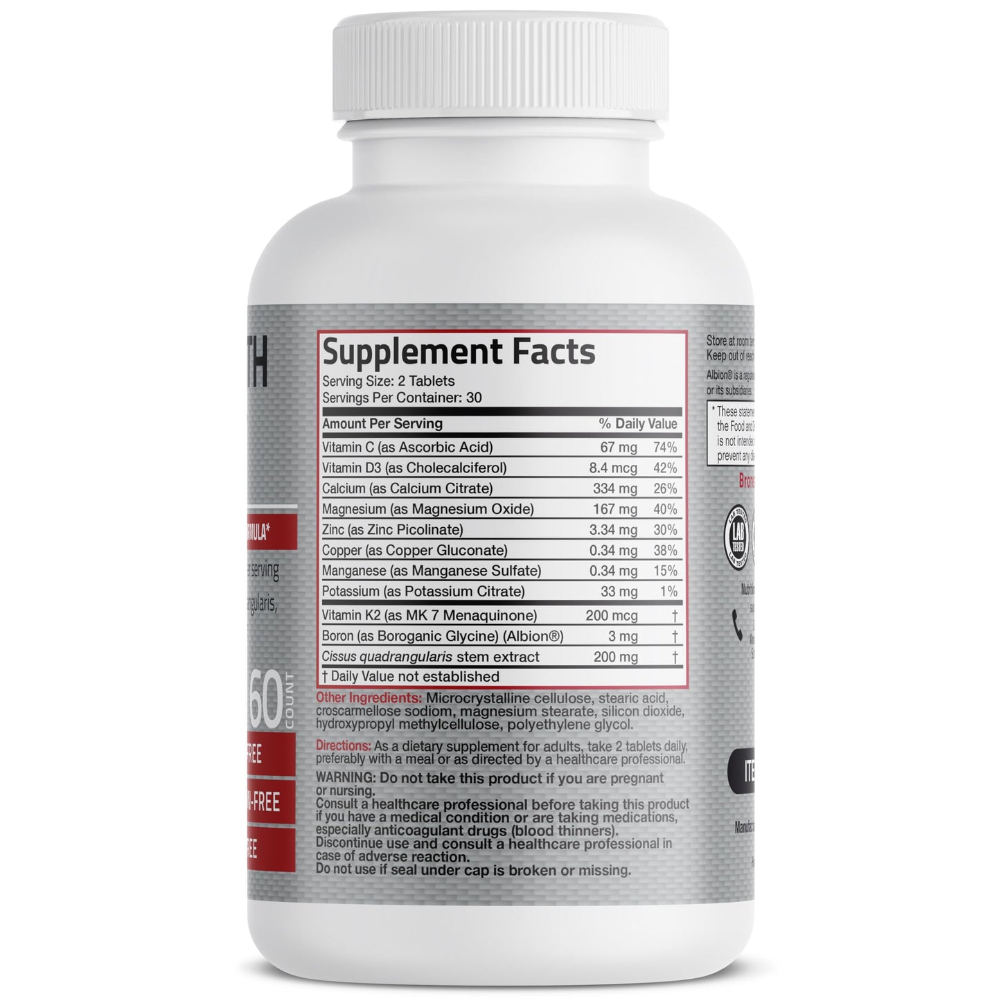 Bronson Bone Health & Strength Complex 60 Tablets