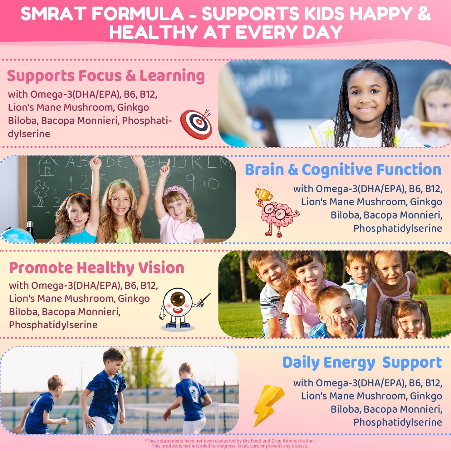 ELLAMENTZ Omega 3 Gummies for Kids with DHA + EPA, Methyl B12, B9, D3, K2, 60 Count