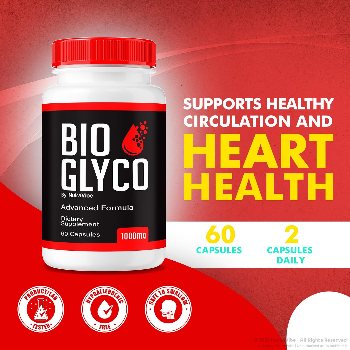 NutraVibe Bio Glyco Capsules, 60 Count
