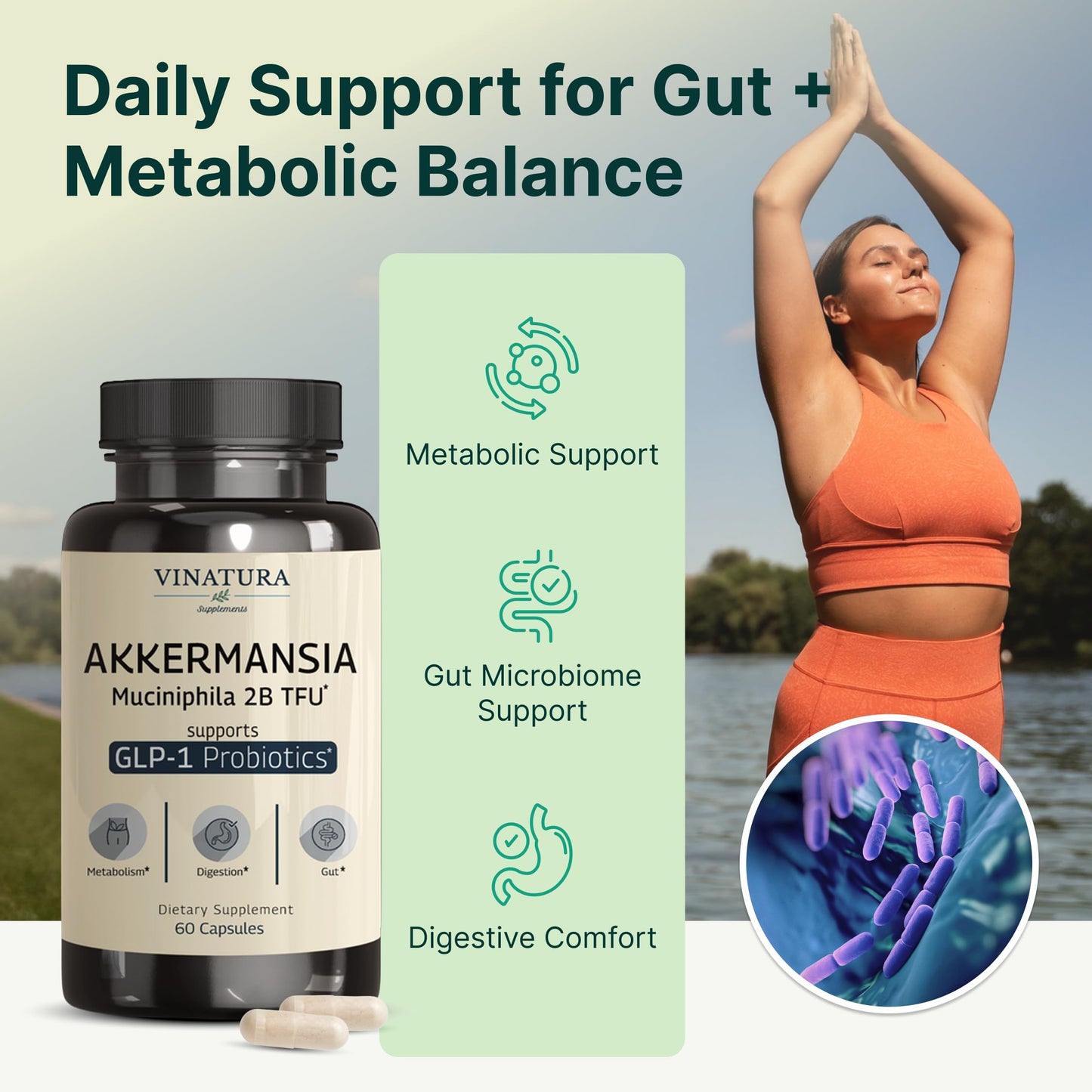 VINATURA Akkermansia Probiotic Capsule, 60 Capsules