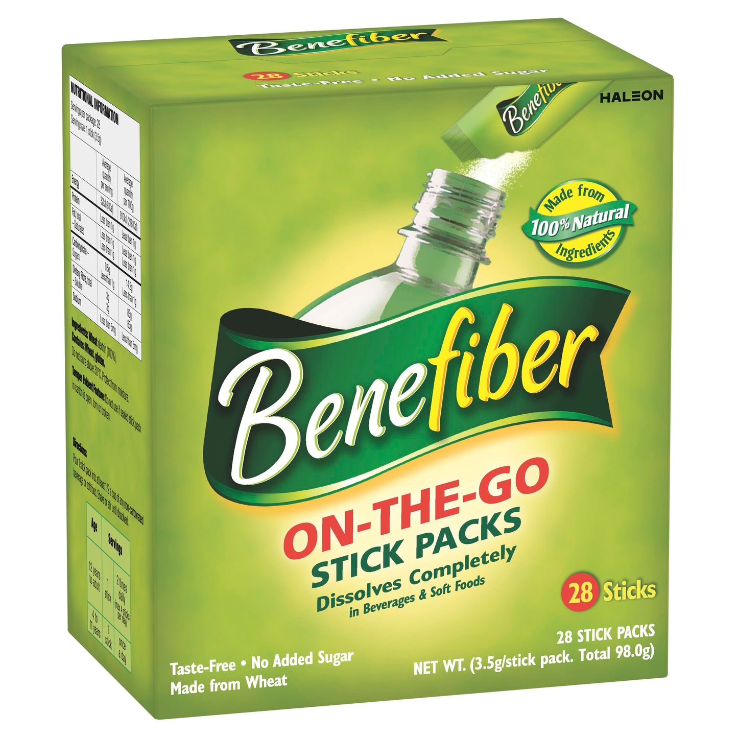 Benefiber Natural Fibre Supplement On-The-Go Stick, 28 Sticks