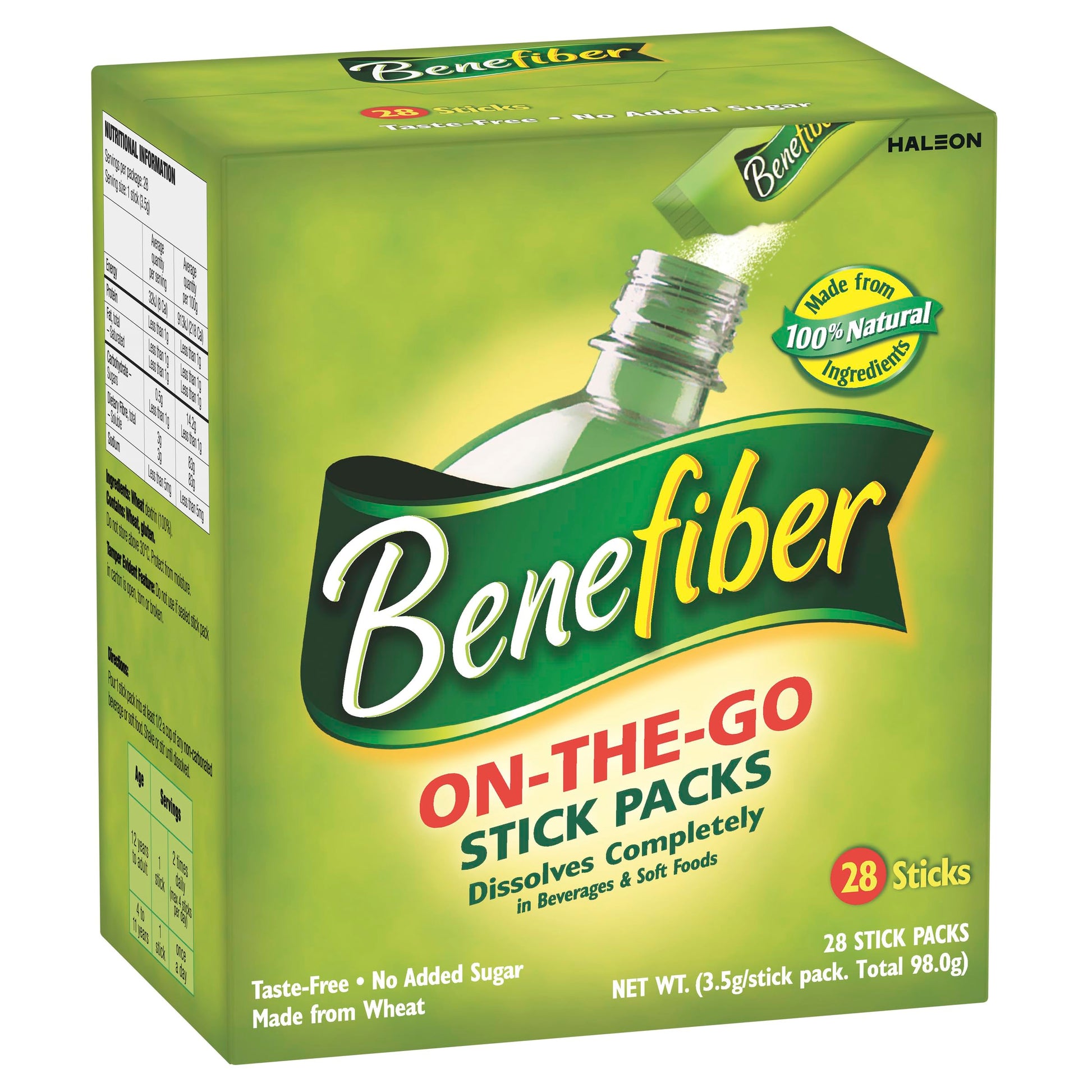 Benefiber Natural Fibre Supplement On-The-Go Stick, 28 Sticks