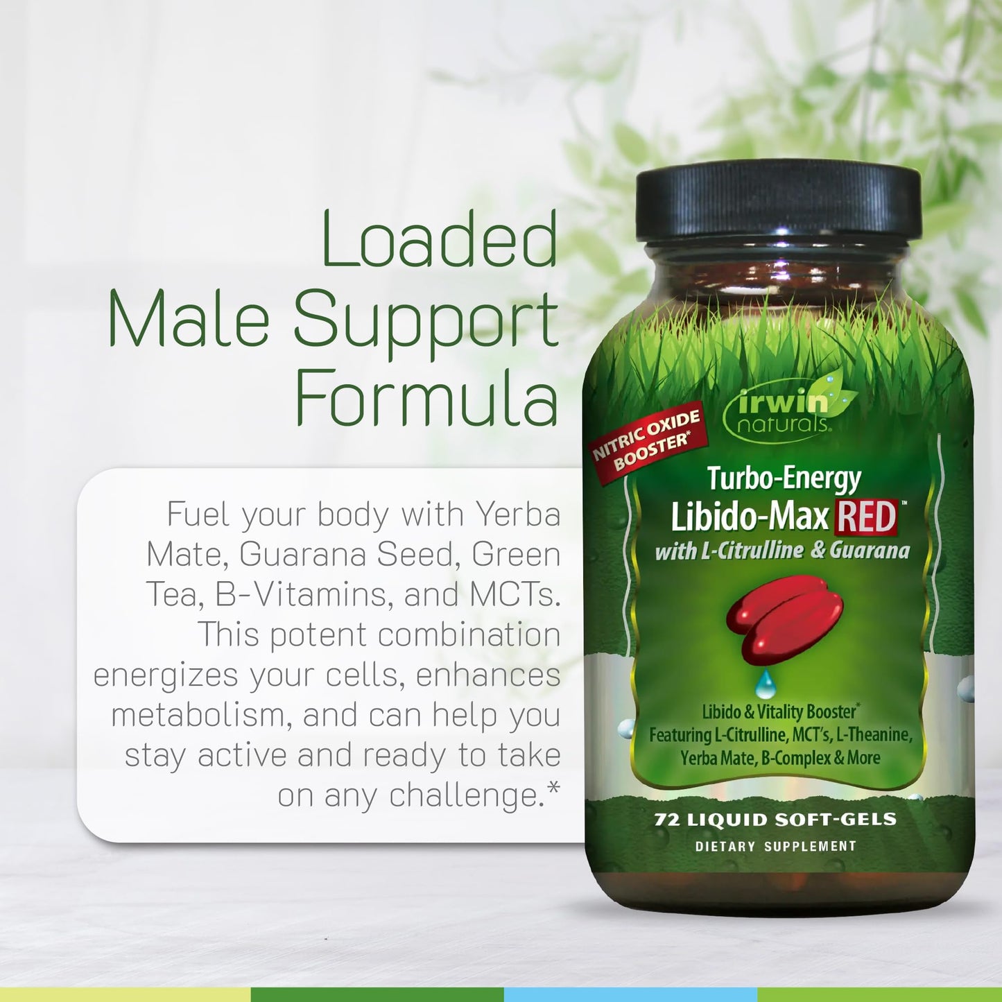 Irwin Naturals Turbo-Energy Libido-Max RED L-Citrulline 72 Softgels