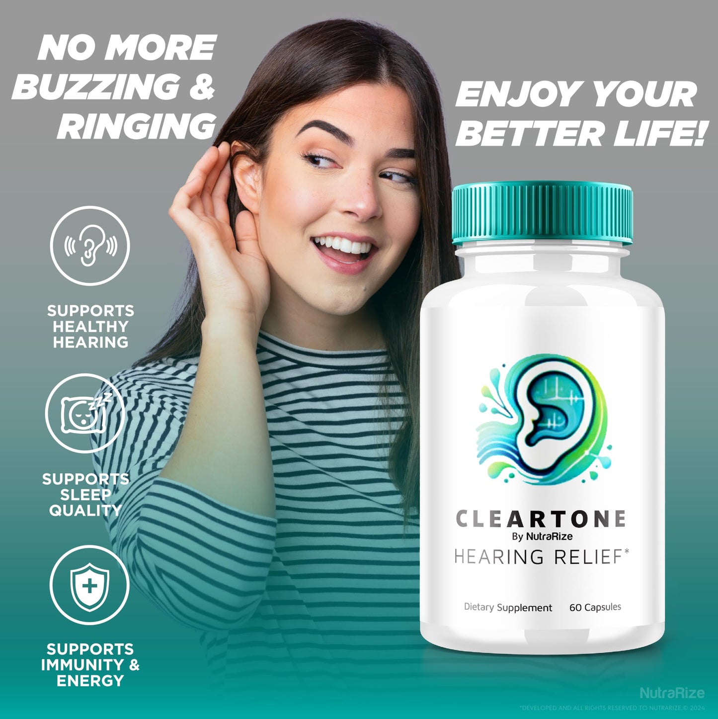 NutraRize ClearTone Tinnitus Capsules, 120 Count