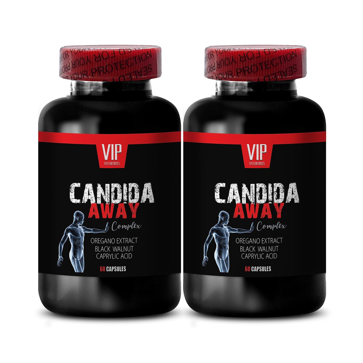 VIP VITAMINS Candida Away Complex Oregano Oil & Wormwood Capsules, Immune Support, 120 Capsules