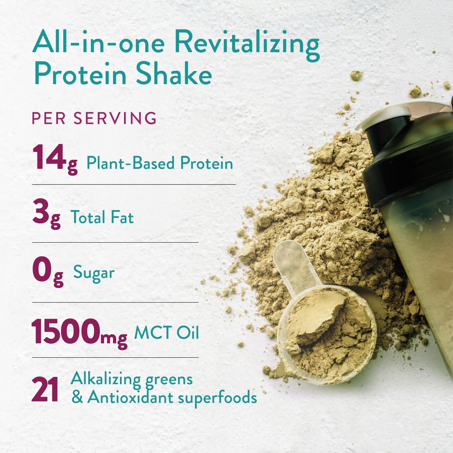 VIDAPURA Keto-Green Chocolate Vegan Protein Powder, 38.4 oz