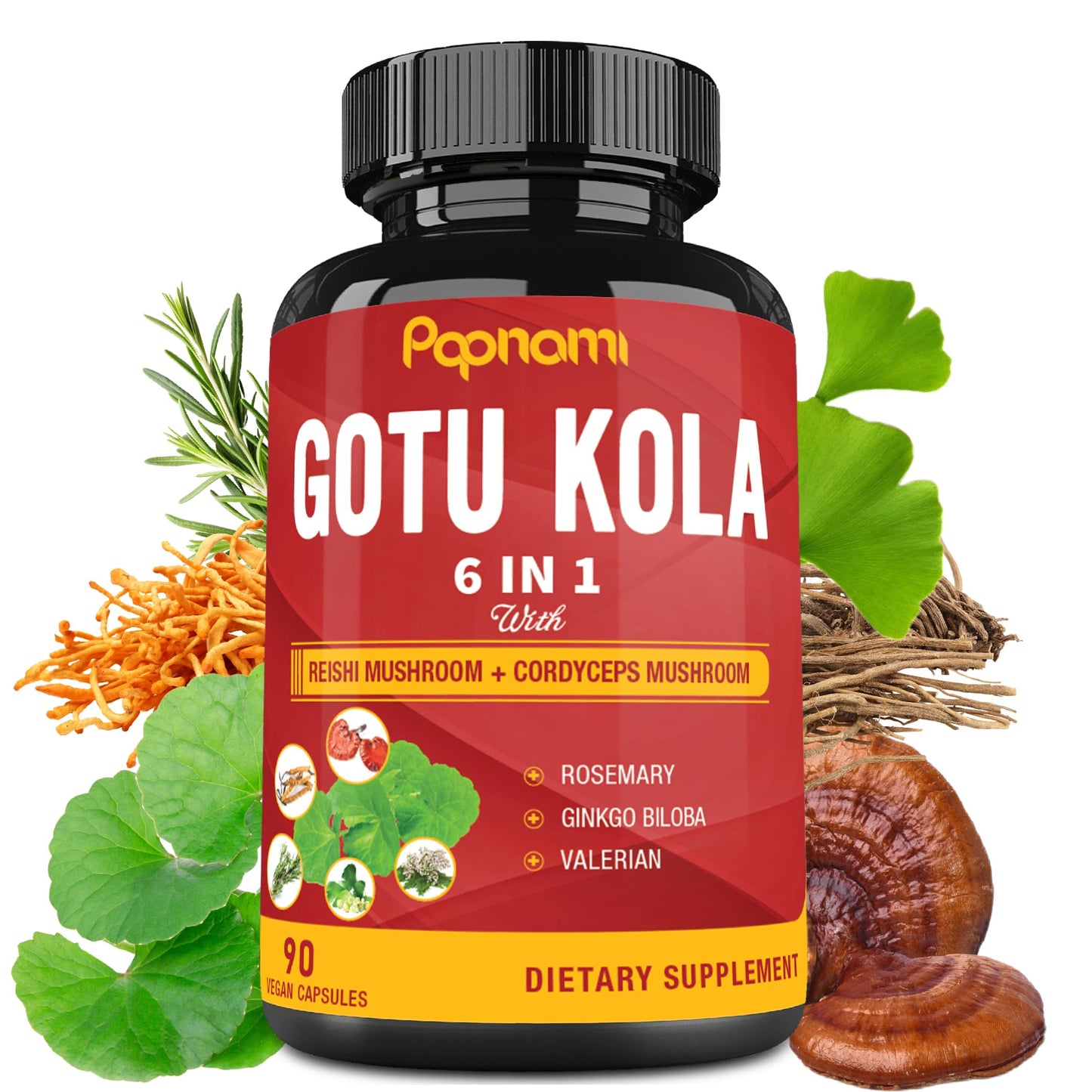 Papnami Organic Gotu Kola Extract Capsules, 90 Count