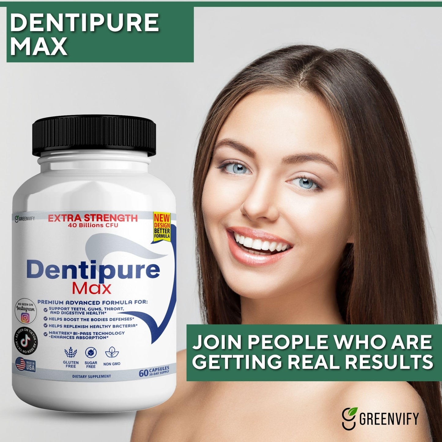 GREENVIFY Dentipure Max Probiotic Supplement Capsules 180