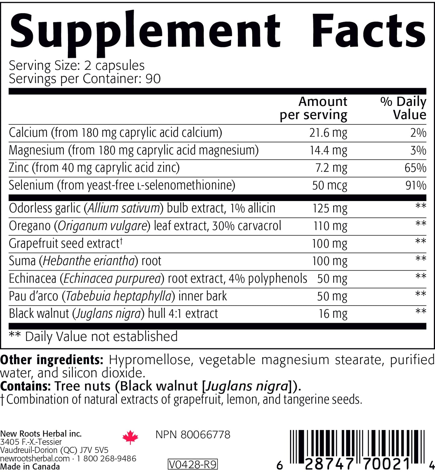 NEW ROOTS HERBAL Candida Stop Detox Cleanse Supplement with Oregano, Echinacea, Botanical Herbal Formula for Men and Women, 180 Capsules