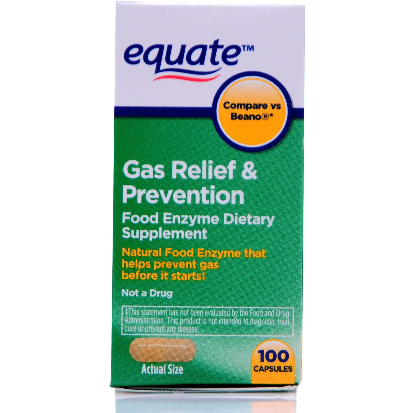 RNATFLU Equate Gas Bloating Relief and Prevention, Food Enzyme Dietary Supplement Capsules 300