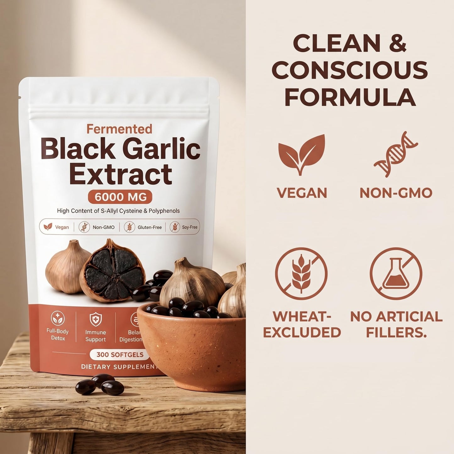 Jqewlg Fermented Black Garlic Extract Softgels 300